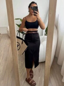 Women Skirts - 黑色 - 查看 2