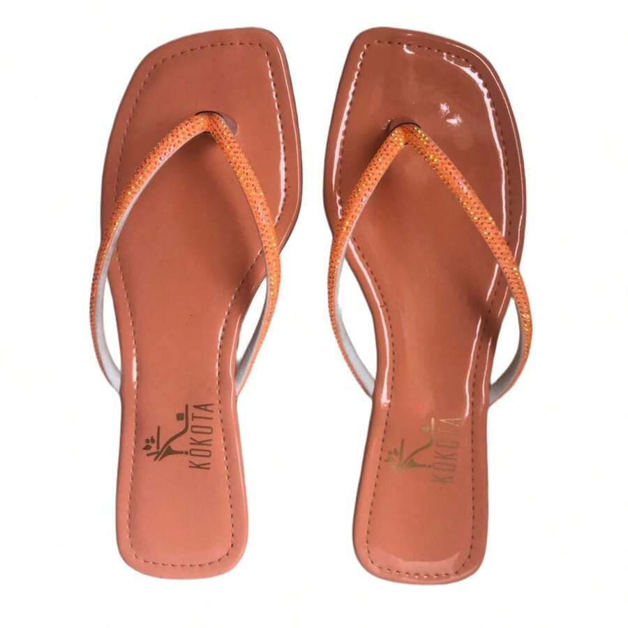 Women Flat Sandals - 橘色 - 查看 1