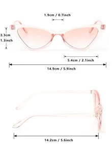 Un par de gafas de moda de estilo cat-eye versátiles y de color rosa - Rosa - Ver 5