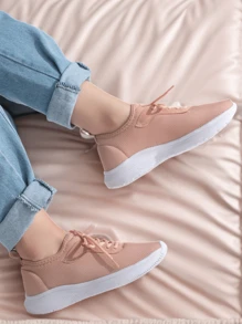 Women Wedge Sneakers - 乾枯玫瑰色 - 查看 2