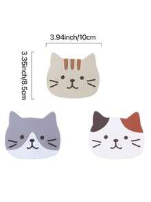1 tấm lót ly silicon hình mèo dễ thương, tấm lót bàn cách nhiệt hình động vật Kawaii, tấm lót cốc trà, đồ dùng nhà bếp - Nhiều màu - Xem 2