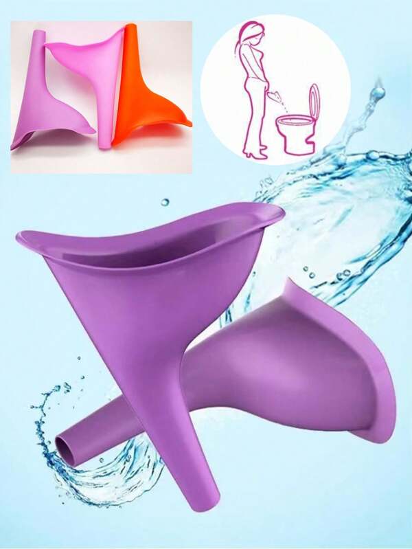 1 Random Colored Outdoor Travel Silicone Car Portable Privacy Protection Urinal, Picnic And Camping Supplies, (Shipped Randomly With Or Without Identification, Color Random),3 Silicone Menstrual Cup, Reusable, Leak Proof, Suitable For Exercise (Color Random)