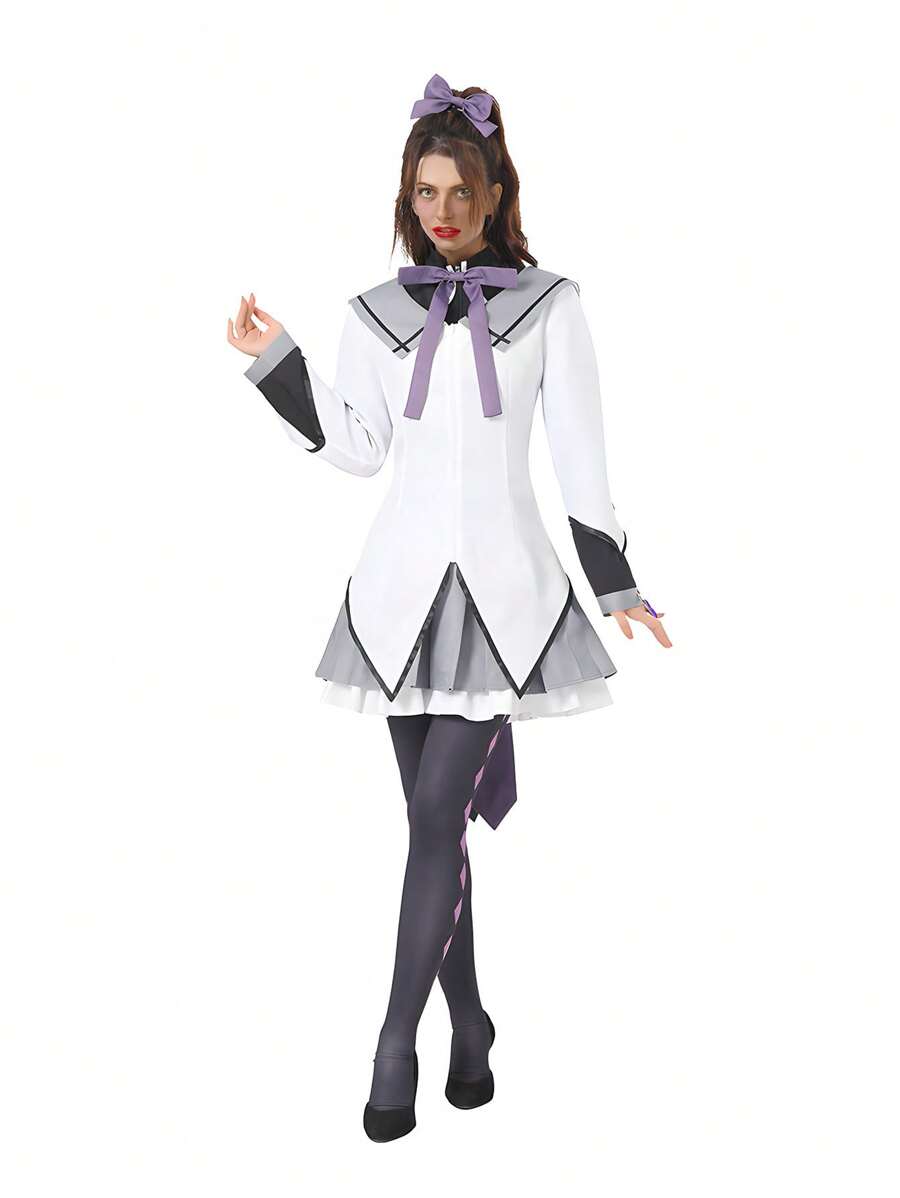 Gaming/Anime Themed Cosplay Costume - White - View 1