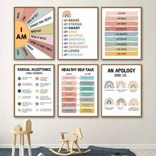 6 cái Tích cực Lời khẳng định tranh sơn dầu Treo tranh , Sanh trưởng tranh sơn dầu Áp phích , Sức khỏe Treo tranh In hoa , Liệu pháp Văn phòng Trang trí , Hoàn hảo Qủa tặng Đối với Phòng khách Phòng ngủ Hiện đại Văn phòng Trang trí tường , Khung trang trí - Nhiều màu - Xem 5