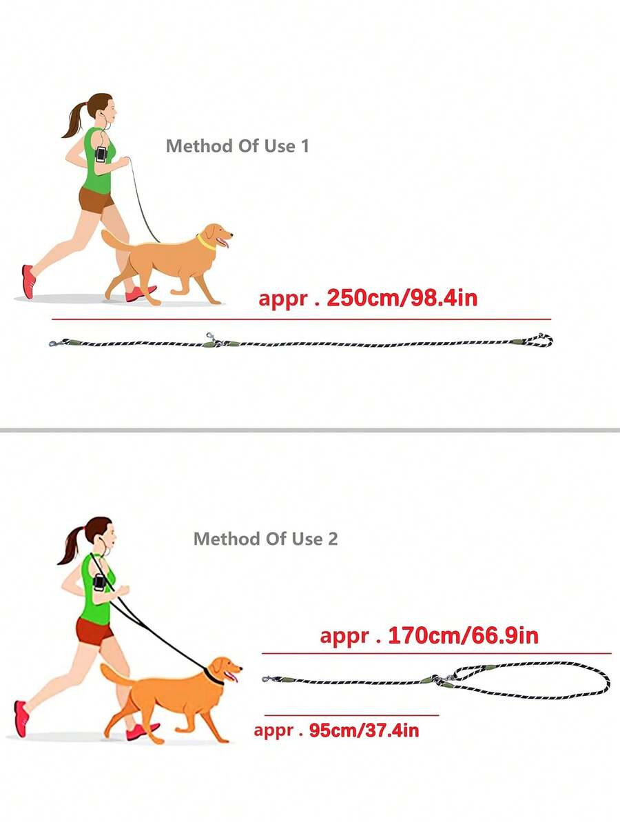 1pc Nylon Reflective Material Pet Crossbody Leash, HandsFree Shoulder