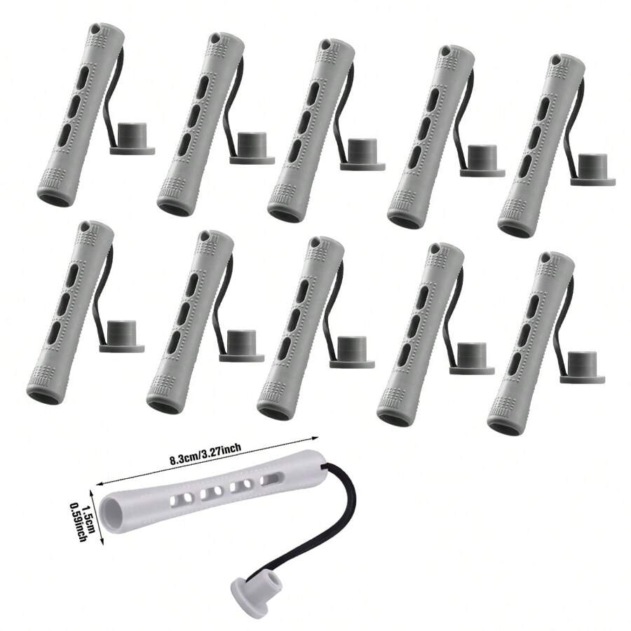 30pcs 0.59inch(1.5cm) Small Curls Cold Wave Rod Hair Perm Rods Hair Rollers Plastic Perming Rods Curlers - Grey - View 1
