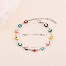 6 cái/bộ Đúng mốt Đầy màu sắc Mắt & Sáng bóng Thép Titan Vòng tay , Hoàn hảo Như Hằng ngày Phụ kiện Và Quà tặng lễ hội Đối với Bạn - Vàng - Xem 6