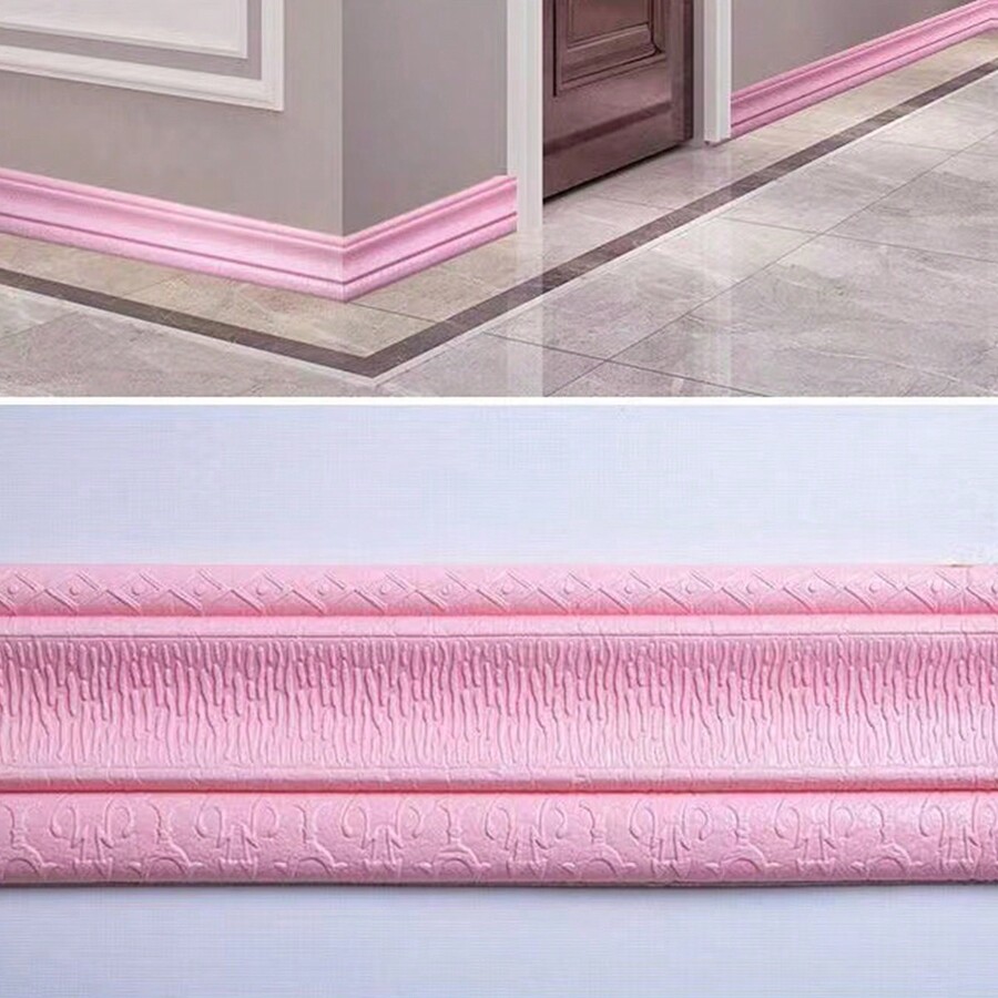 1pc SelfAdhesive Kickboard Line Edge Banding Strip, Waterproof & AntiCollision Wall Corner