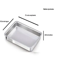 Kit 3 Assadeira Extra Retangular Para Bolo Alumínio Polido Profissional IF 35