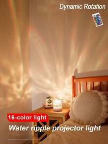 Năng động Gợn sóng nước Ánh sáng chiếu Với điều khiển từ xa , 16-Màu Ánh sáng Led Xoay Phòng ngủ Thiên hà Phép chiếu Đèn ngủ RGB Pha lê Đèn bàn Đối với Nhà  Đồ trang trí , Đầu giường , Phòng chơi , Món quà , Ngày lễ tình nhân Qủa tặng , ( Điều khiển từ xa ) - trắng - Xem 11