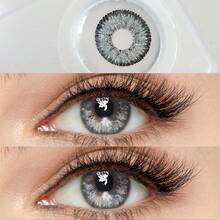 2 cái/gói Dùng một lần Có màu sắc Tiếp xúc , 14.2mm Đường kính , Thích hợp Đối với Trang điểm Mắt & Làm đẹp , Ánh sáng Màu xám , Thích hợp Đối với Các bữa tiệc & Sử dụng hàng ngày - Màu Xám nhạt - Xem 2