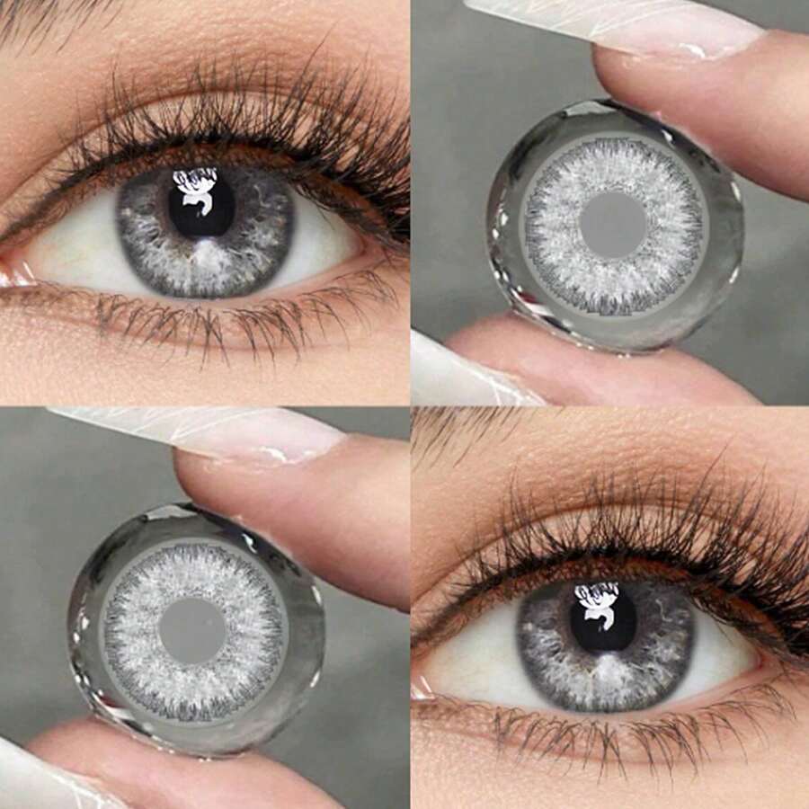 2 cái/gói Dùng một lần Có màu sắc Tiếp xúc , 14.2mm Đường kính , Thích hợp Đối với Trang điểm Mắt & Làm đẹp , Ánh sáng Màu xám , Thích hợp Đối với Các bữa tiệc & Sử dụng hàng ngày - Màu Xám nhạt - Xem 1