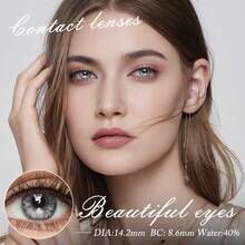 2 cái/gói Dùng một lần Có màu sắc Tiếp xúc , 14.2mm Đường kính , Thích hợp Đối với Trang điểm Mắt & Làm đẹp , Ánh sáng Màu xám , Thích hợp Đối với Các bữa tiệc & Sử dụng hàng ngày - Màu Xám nhạt - Xem 3