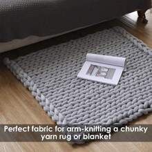 1只手編毛毯條紗枕頭毛線DIY，手臂編織粗毛線，製作背包的柔軟厚實毛線，手工毛毯的粗毛線，枕頭DIY家居裝飾之用 - 灰色 - 查看 5