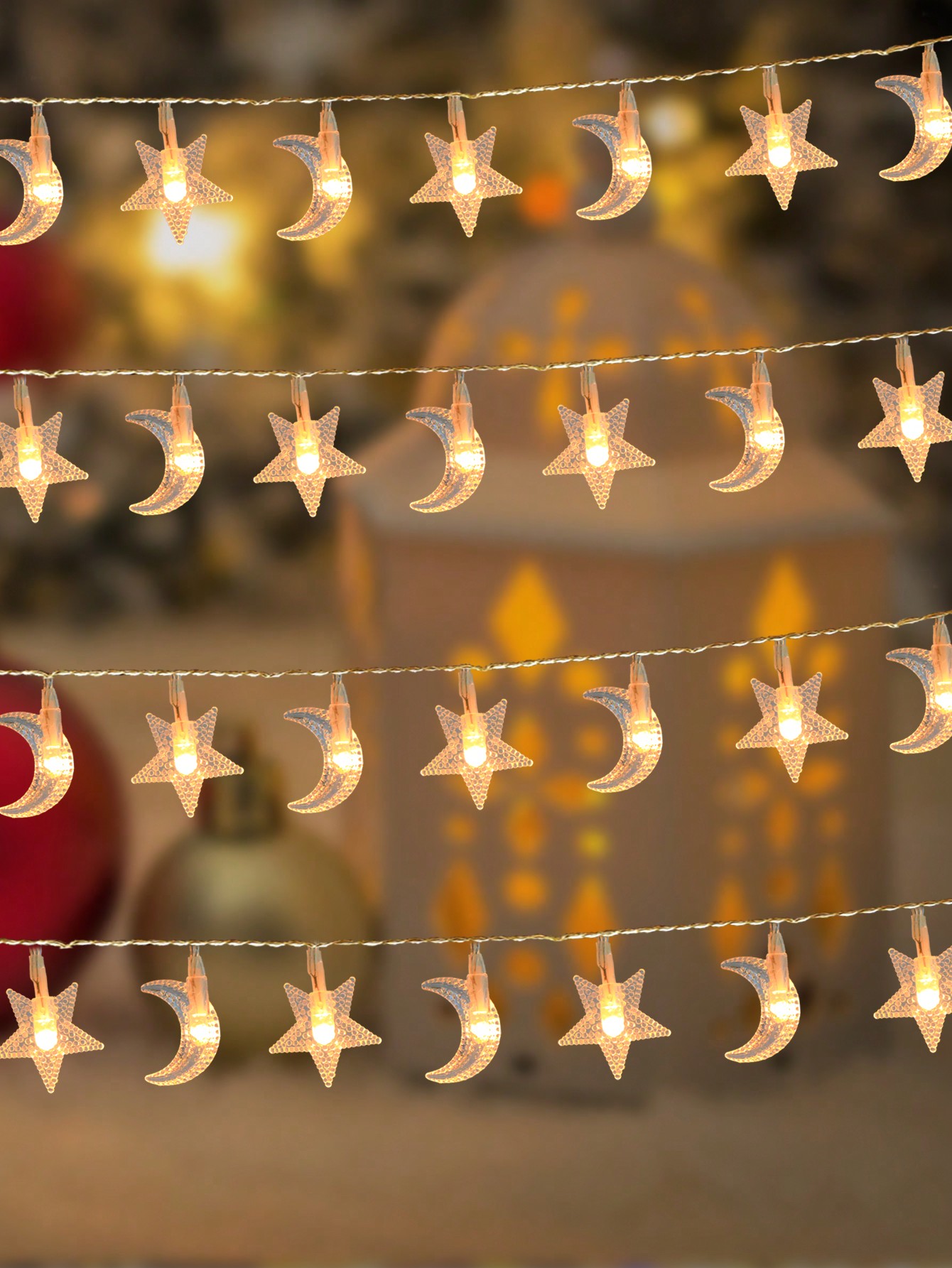 أضواء نجوم وقمر 10/20/30/40 مصباح بطول 1.5/3/4.5/6...