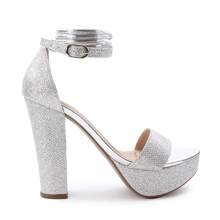 Women Heeled Sandals - Silver - View 2