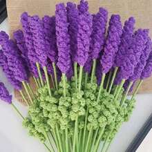 2 件人造薰衣草莖套裝,採用永恆紗線編織和工藝材料,非常適合插花、diy 家居裝飾 - [薰衣草]深紫色2枝裝 - 查看 5