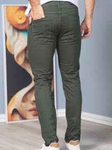 Men Pants - 橄欖綠 - 查看 4