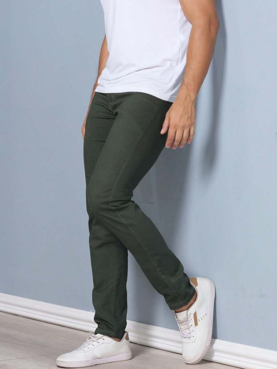 Men Pants - 橄欖綠 - 查看 1