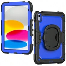 適用於 Ipad 5 代/6 代 9.7 英寸（黑色）兒童和女孩保護套,ipad10.9 英寸防震保護套帶筆架和 [360 環手柄支架],10.2 英寸 Ipad 保護套 9 代（多彩粉紅色） - 藍色 - 查看 3
