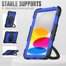 適用於 Ipad 5 代/6 代 9.7 英寸（黑色）兒童和女孩保護套,ipad10.9 英寸防震保護套帶筆架和 [360 環手柄支架],10.2 英寸 Ipad 保護套 9 代（多彩粉紅色） - 藍色 - 查看 6