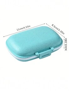 A Solid Color Plastic Double-Layer 8-Cell Convenient Moisture-Proof Small Pill Box Is Suitable For Packaging For A Week, Which Is Conducive To Traveling With Small Pill Boxes - Beige - View 7