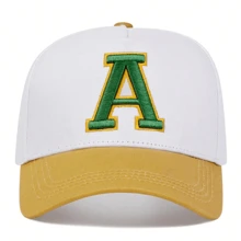 1pc Men's A Letter Embroidery Baseball Cap, Adjustable Fashion Sports Hat, Outdoor Sun Protection Casual Hat For Spring Autumn Travel, Beach