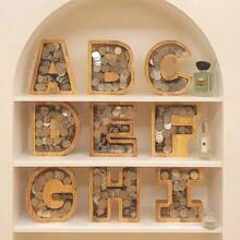 1pc Wooden English Letter Shaped Money Box, Storage Container - Letter H - View 3