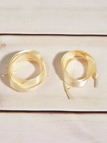 1 Par De Cordones De Poliéster De Moda De 100 Cm Como Accesorio Para Zapatos - Champán - Ver 3