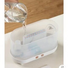 Nuvens chama Umidificador De Ar Difusor De Aroma Aromaterapia 200 Ml USB Ultrasonic Óleo Essencial Quarto Fragrância - Preto e Branco - Visão 9