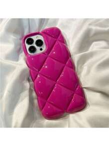 Iphone 16 High-End Creative Fashion Diamond Pattern Red Mobile Phone Case Compatible With Apple IPhones, Girls/Women