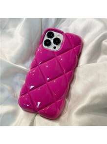 Iphone 16 High-End Creative Fashion Diamond Pattern Red Mobile Phone Case Compatible With Apple IPhones, Girls/Women