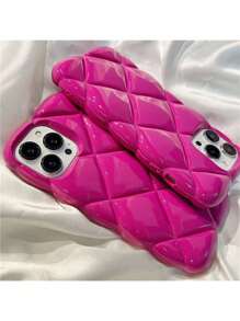 Iphone 16 High-End Creative Fashion Diamond Pattern Red Mobile Phone Case Compatible With Apple IPhones, Girls/Women