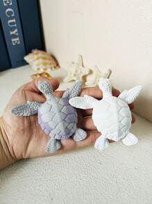 1 件装可爱乌龟硅胶模具 3D 乌龟石膏肥皂环氧树脂模具 DIY 鱼缸水泥装饰模具 - 白色 - 查看 10