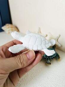 1 件装可爱乌龟硅胶模具 3D 乌龟石膏肥皂环氧树脂模具 DIY 鱼缸水泥装饰模具 - 白色 - 查看 9