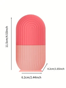 1 件/2 件硅胶面部按摩器、胶囊面部冰格、美容卸妆液和面部冰模、美容、护肤品、水疗、自我护理、护肤工具、面部护理、美容师用品、按摩、面部按摩工具、面部滚轮 - 粉色 - 查看 2