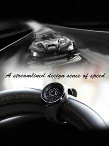 流線型形狀的密碼數字運動風男士手錶,全黑色樹脂免指針創新設計男士石英手錶。非常獨特創新的設計。 - 黑色 - 查看 6