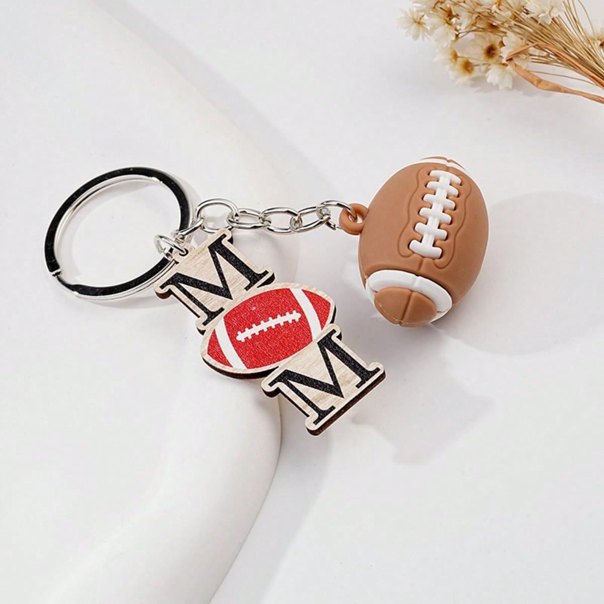 1pc Simulated Rugby Keychain With Keyring For Men, Sport Events
