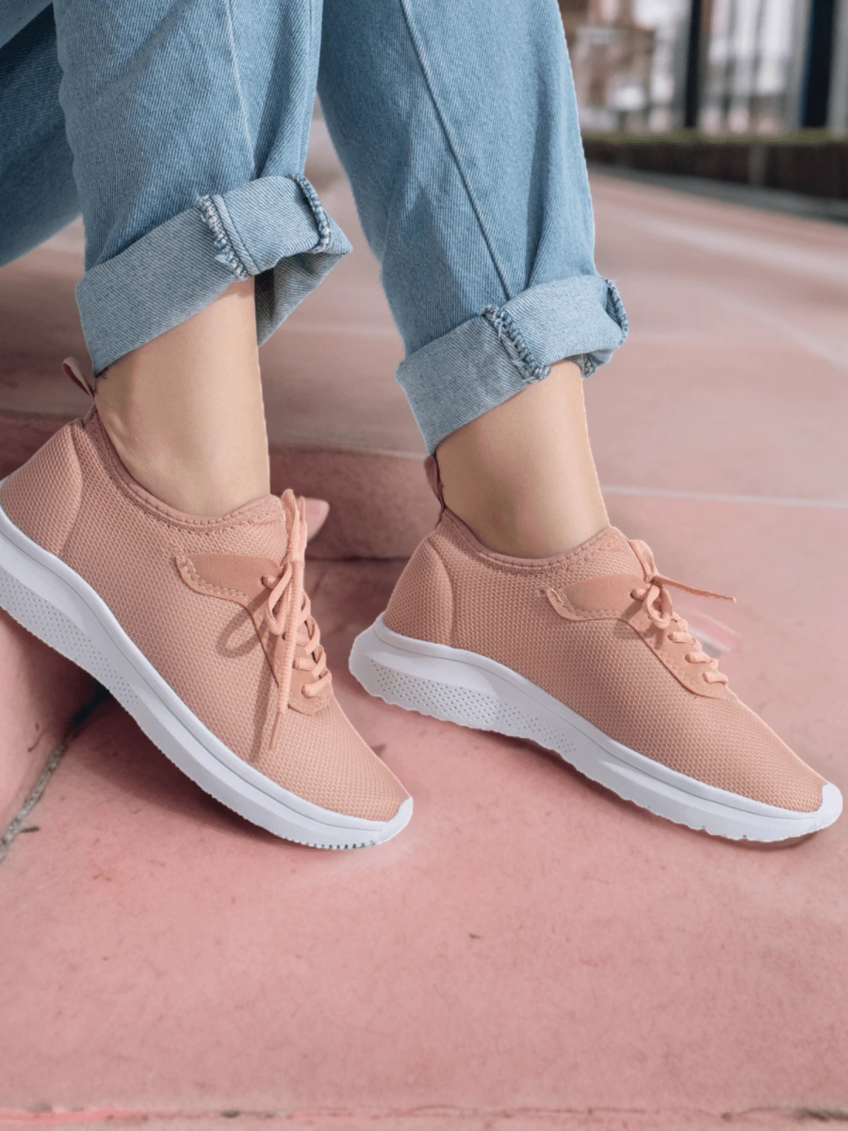 Women Wedge Sneakers - 乾枯玫瑰色 - 查看 1
