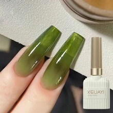 XEIJAYI 1瓶15毫升果冻水晶凝胶指甲油，半透明，带有清透冰晶效果 - 可卸除UV/LED灯 - 非常适合DIY美甲，圣帕特里克节主题