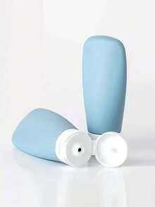 1PC Refillable Cosmetic Containers For Toiletries, Shampoo, Body Wash, Lotion - 60ml Squeezable Containers, Blue - Blue - View 3