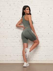Women Sports Sets - 軍綠色 - 查看 5