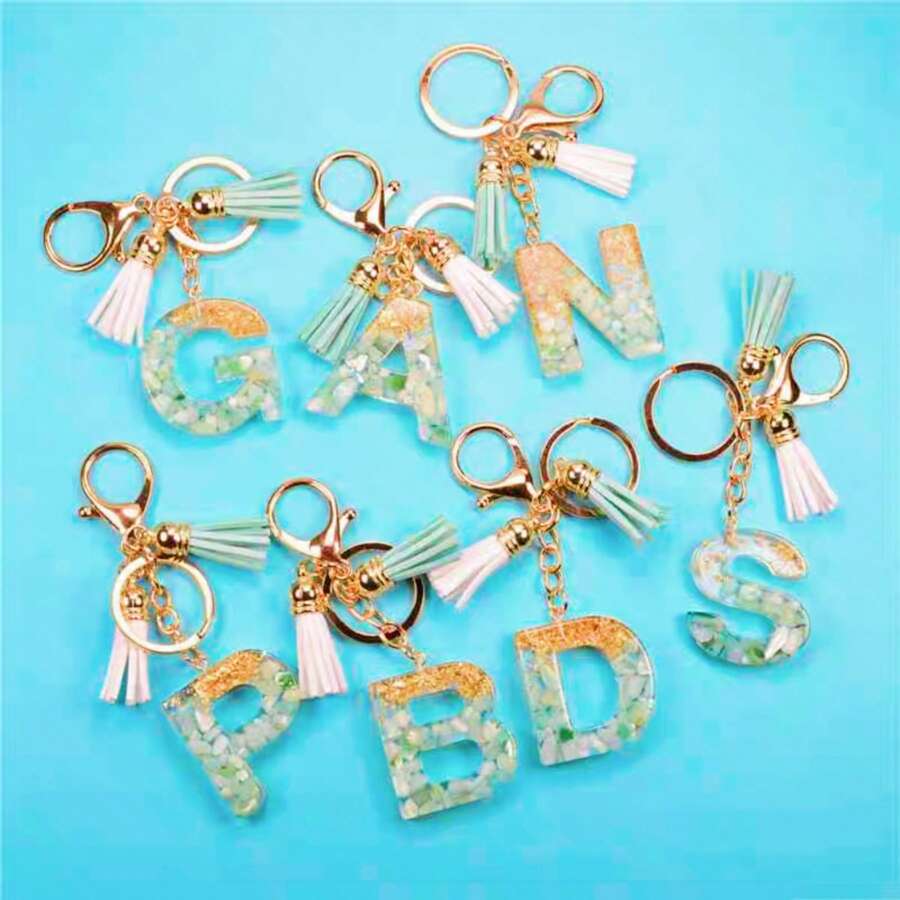女士字母裝飾休閒鑰匙圈和鑰匙扣