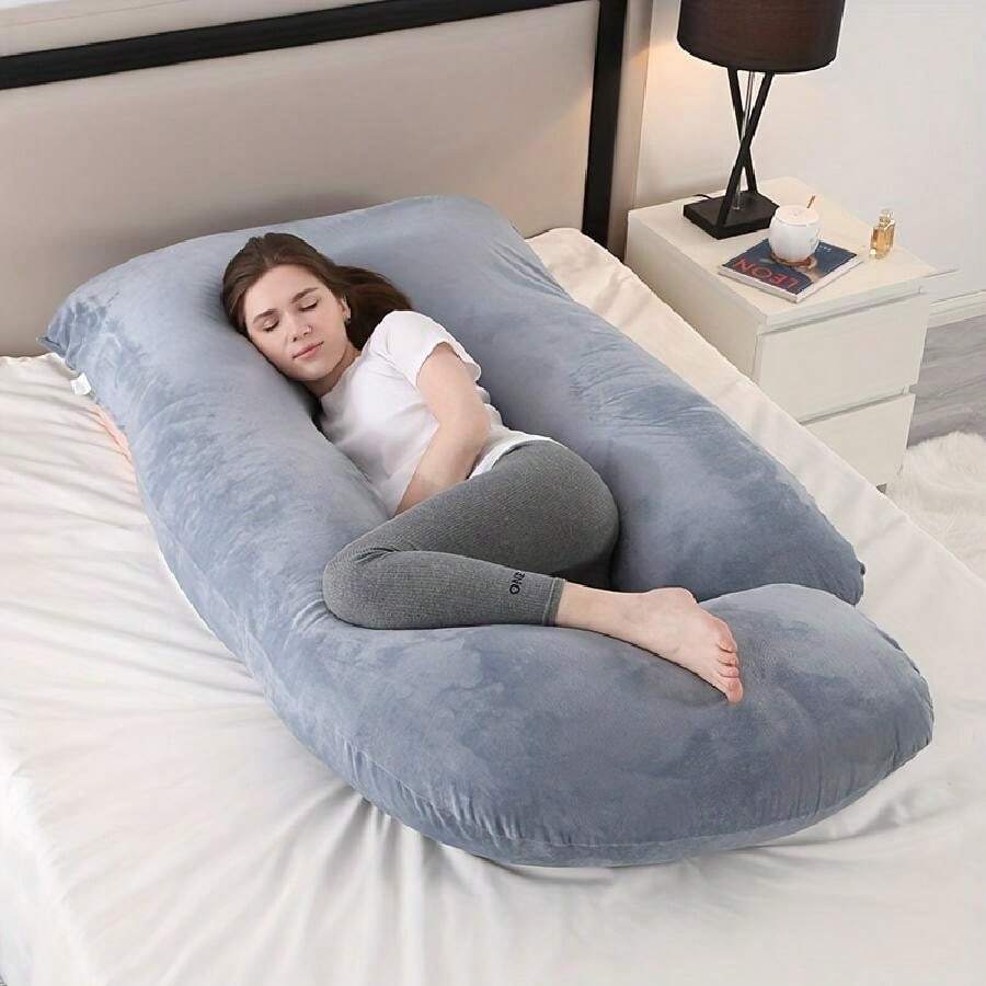One Super Soft U-Shaped Maternity Pillow, Waist Protection Side Sleeper Pillow, Suitable For Sleeping And Resting - Grey - View 1