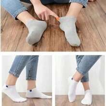 5/10 Pairs Men Spring/Summer Popular Casual Sport Socks, Anti-Odor & Sweat, Boat Socks, Business Versatile Short Socks,