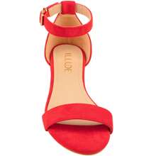 Women's Adjustable Ankle Strap Open Toe Low Wedge Sandal Comfortable Platform Heeled Sandals Summer Shoes - 紅色 - 查看 4