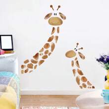 BRUP Pegatinas de pared de jirafas animadas y lindas, removibles, para decoración de dormitorio, sala de estar, guardería. Artículos de decoración de primavera para refrescar tu hogar, pegatinas de decoración de festivales, regalos de cumpleaños y graduación. - Multicolor - Ver 1