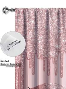 2 Pièces Nouvelle Arrivée Rideau Décoratif Dans Un Style De Cil Mode À Couleur Multiple Avec Poche De Tige, Parfait Pour Le Salon Et La Chambre À Coucher