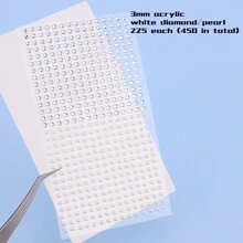 1pc  Tear Rhinestone Nose Stud Sticker, Non-Piercing, Self-Adhesive, Punk Style Fake Diamond Nose Ring For Halloween, Multi-Size Acrylic Diamond & Pearl Sticker, 450pcs/Sheet, Makeup And Nail Art Decor - Clear - View 18