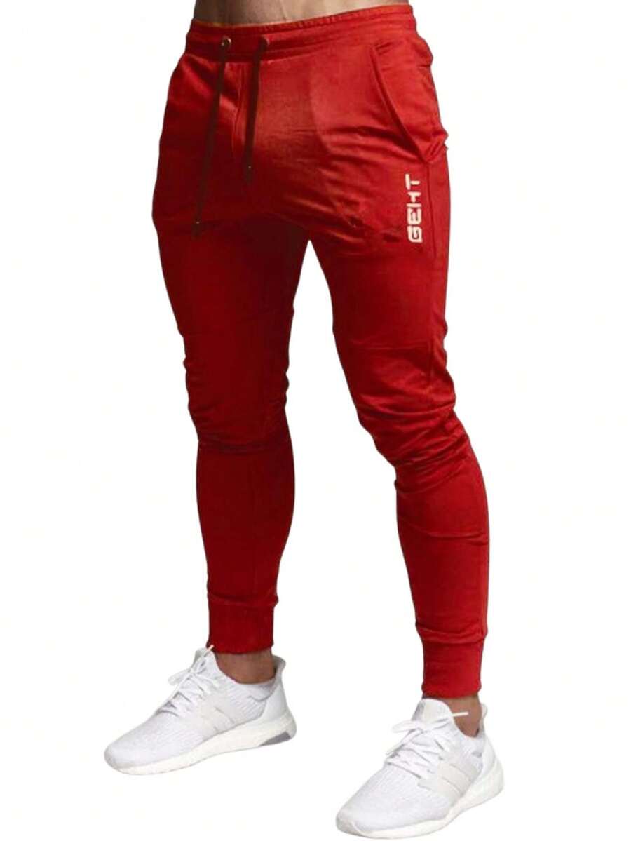 Men Sweatpants - 紅色 - 查看 1